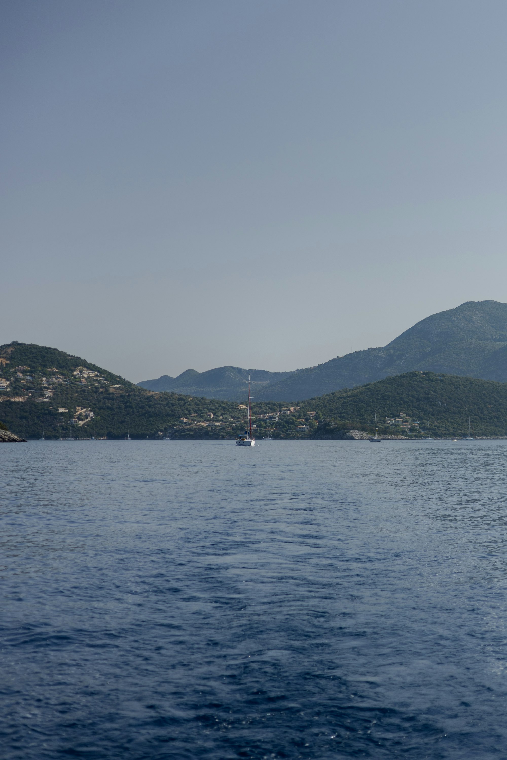 Sailboat in a calm bay